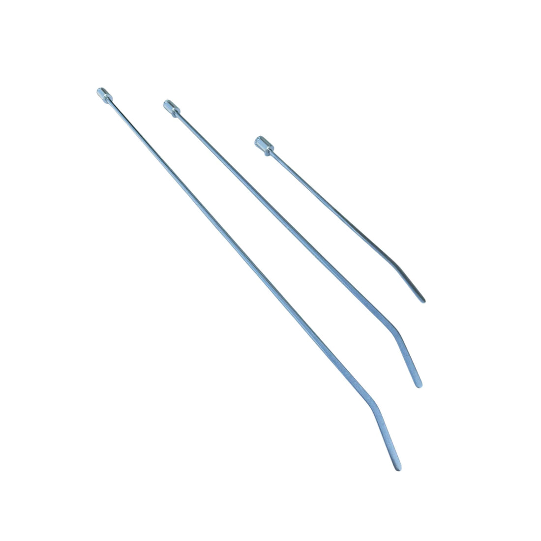 Orlenta Edition 3-Piece 360° Rotatable Single Bend Round Tip White Steel PDR Tools – Paintless Dent Repair Rods