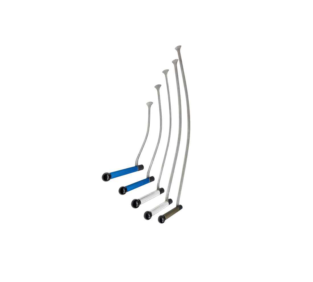Havana Edition Whale Tail Model Steel Rod Set - Rainbow Curved Shaft, for Paintless Dent Repair - 5-Piece (30cm, 45cm, 60cm, 75cm, 90cm)